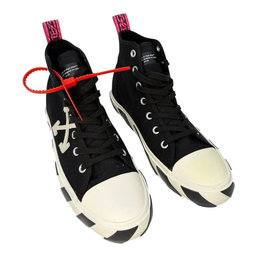 Off White C/O Virgil Abloh High Top Sneakers 44 Black 10.5 - 11